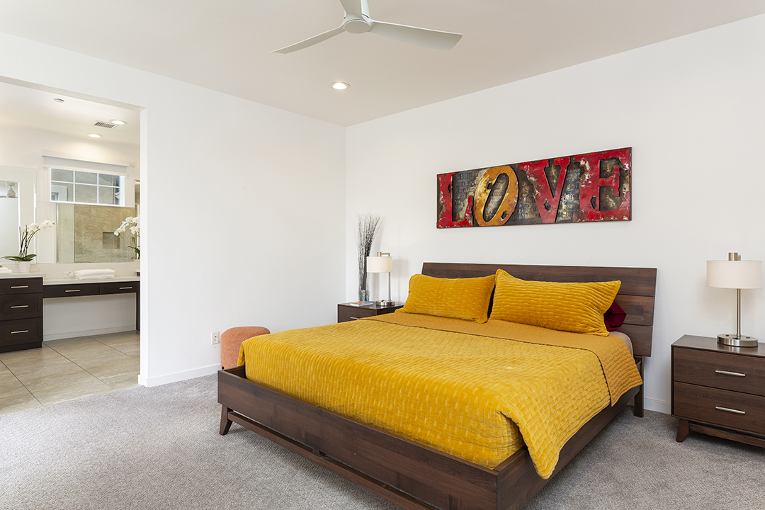 Primary bedroom image at 436 Tan Oak Drive in Palm Springs California
