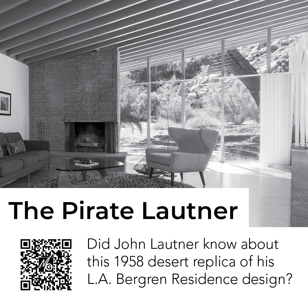 Whether this Bergren Residence replica was designed by John Lautner, or created without his knowledge, it is more Lautner than the L.A. origianl John Lautners Bergren Residence from LA has an unknown echo in Snow Creek, just seven miles outside of Palm Springs