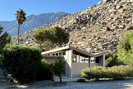 Exterior detail, Pirate Lautner House, Snow Creek CA